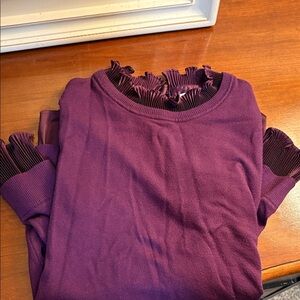 Sioni Women's Plum Sweater with Pleated Accents